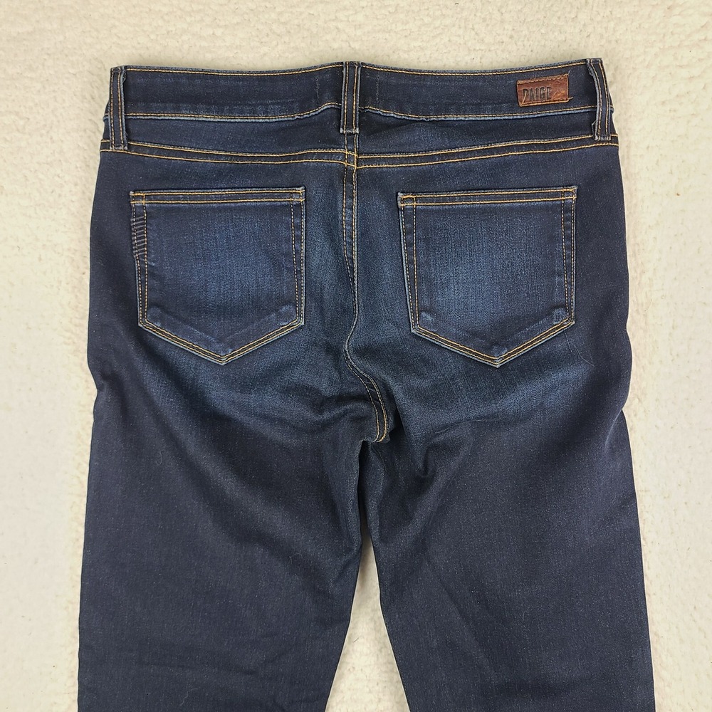 Paige Jeans‎ Womens 29 Blue Skyline Skinny Surface Dark Wash Denim HEMMED - Picture 11 of 14
